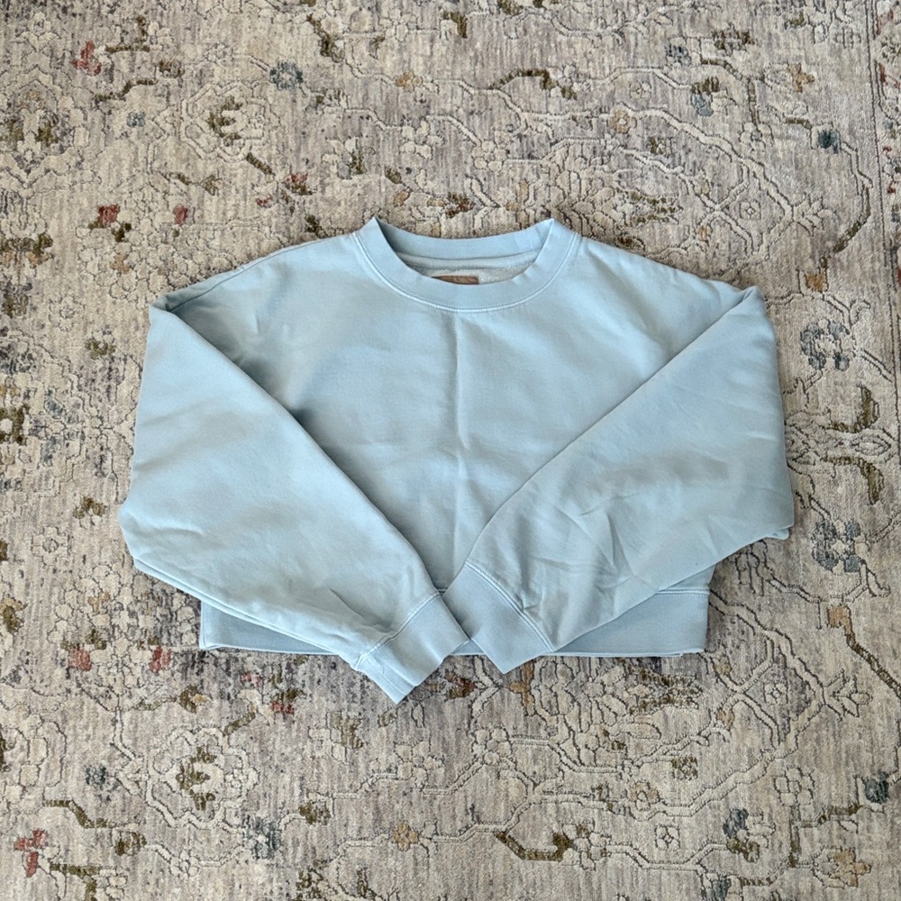 Cropped Powder Blue Crew Neck